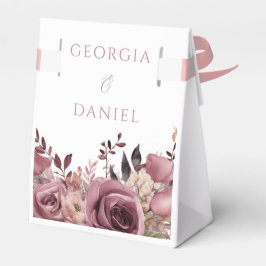 Dusty Rose & Burgundy Boho Floral Wedding Geschenkschachtel