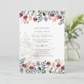 Dusty Rose Burgundy Floral Wedding (Stehend Vorderseite)