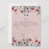 Dusty Rose Burgundy Floral Wedding Einladung (Rückseite)