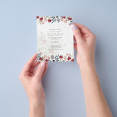 Dusty Rose Burgundy Floral Wedding Flyer (Gruppe)