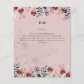 Dusty Rose Burgundy Floral Wedding Flyer (Hinten)