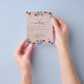 Dusty Rose Burgundy Floral Wedding Flyer (Gruppe)