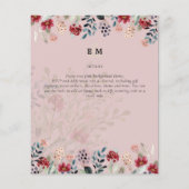 Dusty Rose Burgundy Floral Wedding Flyer (Hinten)