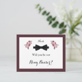 Dusty Rose Burgundy Ring Beyer Card Postkarte (Stehend Vorderseite)