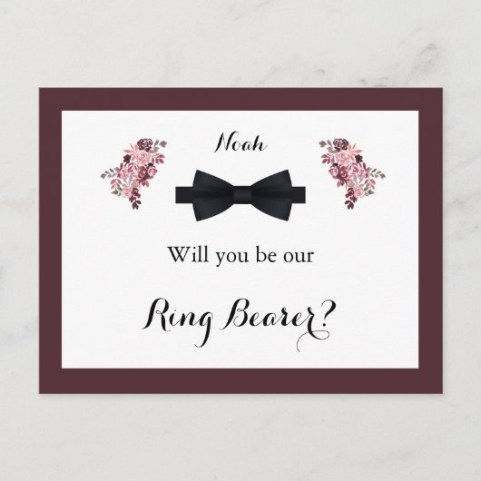 Dusty Rose Burgundy Ring Beyer Card Postkarte (Vorderseite)