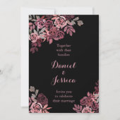 Dusty Rose Burgundy Wedding Einladung (Vorderseite)