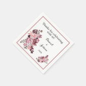 Dusty Rose Burgundy Wedding Reception Napkins Serviette (Ecke)