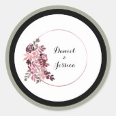 Dusty Rose & Burgundy Wedding Sticker (Vorderseite)