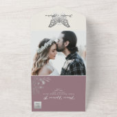 Dusty Rose Butterfly Wedding Einladung (Außenbereich)