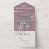 Dusty Rose Butterfly Wedding Einladung (Innen Boden)