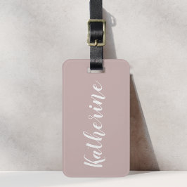 Dusty Rose Calligrafy Name Gepäckanhänger