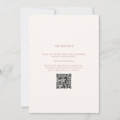 Dusty Rose Calligraphy Modern QR Code Wedding Einladung (Rückseite)