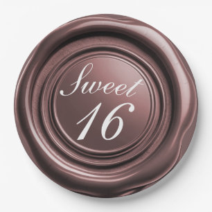 Dusty Rose Candle Wax Siegel Tropfen Sweet 16 Wedd Pappteller