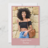 Dusty Rose Celebrate Script Foto Graduation Party Einladung (Rückseite)