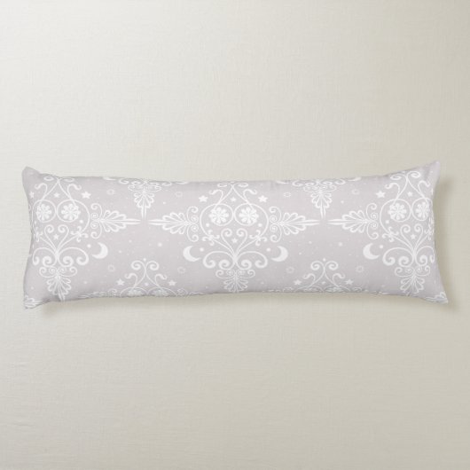 Dusty Rose Celestial Damask Boho Pattern Seitenschläferkissen (Rückseite)