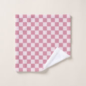 Dusty rose checkerboard pattern badhandtuch set (Waschlappen)