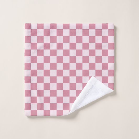 Dusty rose checkerboard pattern badhandtuch set (Waschlappen)