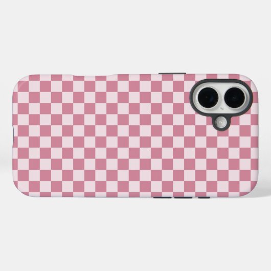 Dusty rose checkerboard pattern Case-Mate iPhone hülle (Rückseite (Horizontal))