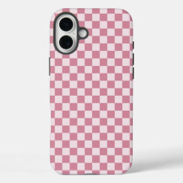 Dusty rose checkerboard pattern iPhone 16 plus hülle