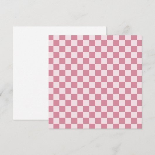Dusty rose checkerboard pattern dankeskarte (Vorne/Hinten)