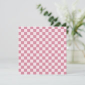 Dusty rose checkerboard pattern dankeskarte (Stehend Vorderseite)