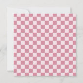 Dusty rose checkerboard pattern dankeskarte (Vorderseite)