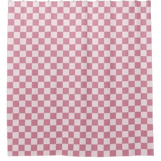 Dusty rose checkerboard pattern duschvorhang (Vorderseite)
