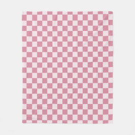 Dusty rose checkerboard pattern fleecedecke