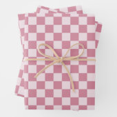 Dusty rose checkerboard pattern geschenkpapier set (Beispiel)