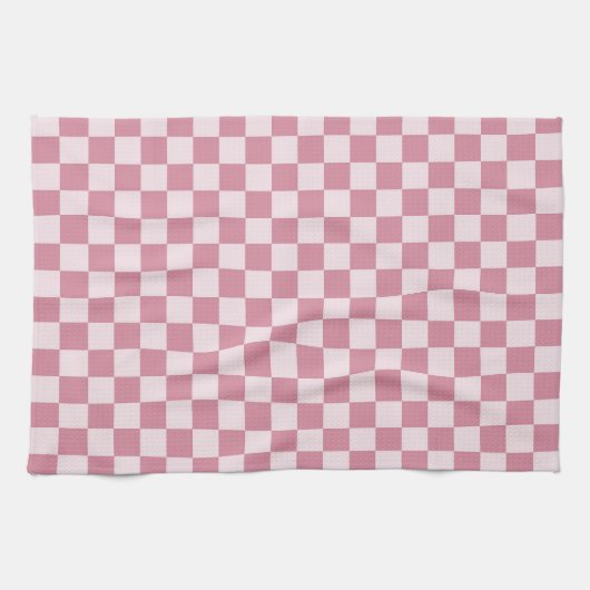 Dusty rose checkerboard pattern geschirrtuch (Horizontal)