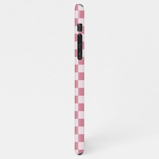 Dusty rose checkerboard pattern iPhone hülle (Linke Seite)