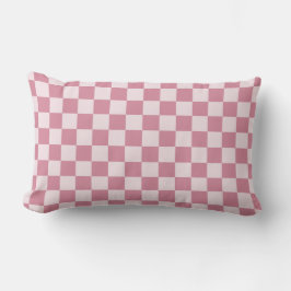 Dusty rose checkerboard pattern lendenkissen