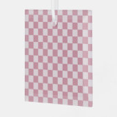 Dusty rose checkerboard pattern ornament aus glas (Vorderseite links)