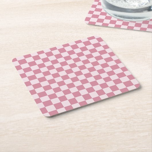 Dusty rose checkerboard pattern rechteckiger pappuntersetzer (angewinkelt)
