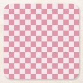 Dusty rose checkerboard pattern rechteckiger pappuntersetzer (Vorderseite)