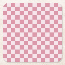 Dusty rose checkerboard pattern rechteckiger pappuntersetzer