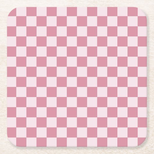 Dusty rose checkerboard pattern rechteckiger pappuntersetzer (Vorderseite)