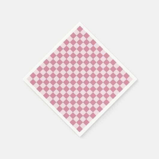 Dusty rose checkerboard pattern serviette (Ecke)