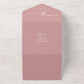 Dusty Rose Chinoiserie Floral QR Code Wedding All In One Einladung (Außenbereich)