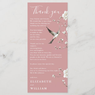 Dusty Rose Chinoiserie Hochzeit Danke Karte