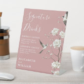 Dusty Rose Chinoiserie Signature Drinks Hochzeit Sockelschild (In SItu)