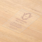 Dusty Rose Chinoiserie Wappen Monogram Wedding Acryleinladungen (Ablage )