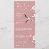 Dusty Rose Chinoiserie Wedding Dankeschön-Karte Menükarte (Vorderseite)