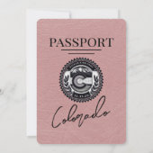 Dusty Rose Colorado Passport Wedding Einladung (Rückseite)