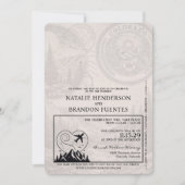 Dusty Rose Colorado Passport Wedding Einladung (Vorderseite)