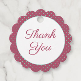 Dusty Rose Confetti Polka Vielen Dank Geschenkanhänger