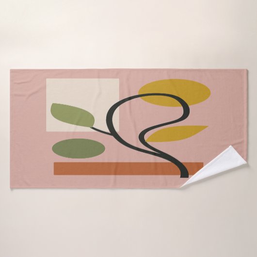 Dusty Rose Contemporary Geometric Badehandtuch (Badehandtuch)