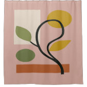 Dusty Rose Contemporary Geometric Duschvorhang (Vorderseite)