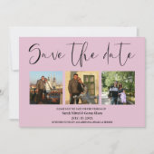 Dusty Rose Couple Fotos Wedding Save the Date (Vorderseite)