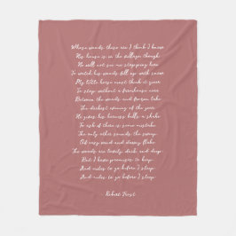 Dusty Rose Custom Poem Song Lyric Quote  Fleecedecke